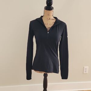 Nike Black Fitted Long Sleeve Polo Top